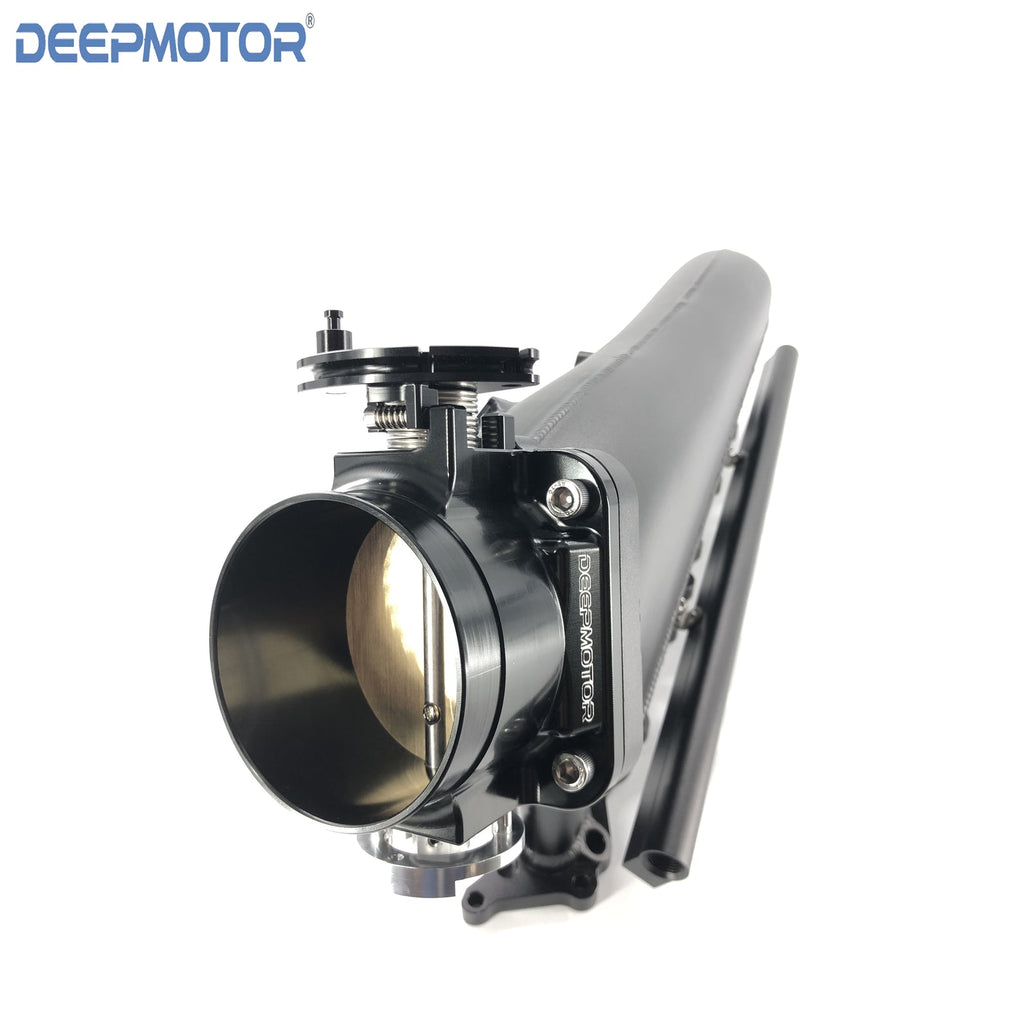 Deepmotor RB26 RB26DET Billet Intake Manifold Fuel Rail 90mm Throttle Body Set