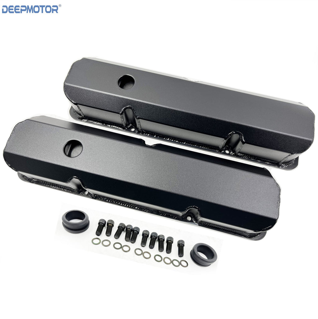 Deepmotor  Fabricated Valve Cover Aluminum  for Ford FE Black w/breather grommet