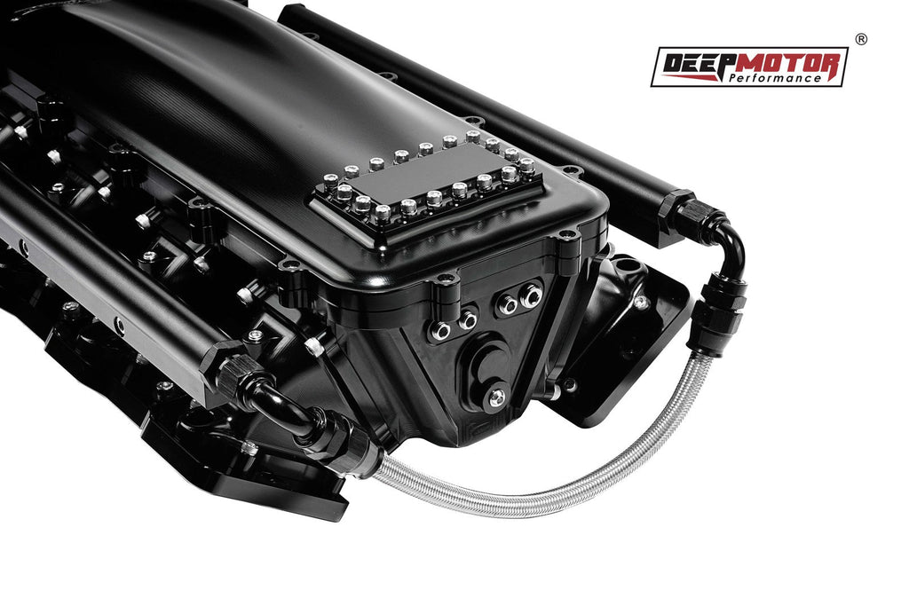 Billet 102mm Intake Manifold Set with Burst Panel Flange for LS1 LS2 LS6 Black
