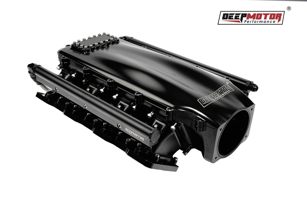Billet 102mm Intake Manifold Set with Burst Panel Flange for LS1 LS2 LS6 Black