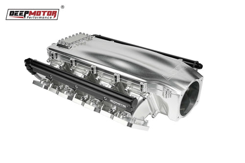 Billet 102mm Intake Manifold Set with Burst Panel Flange for LS1 LS2 LS6 Silver