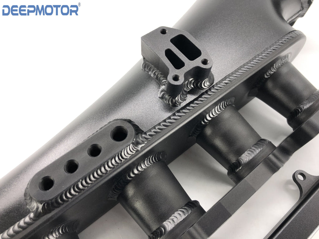 S14 S15 SR20DET 76mm Billet Intake Manifold Fuel Rail Throttle Body Black