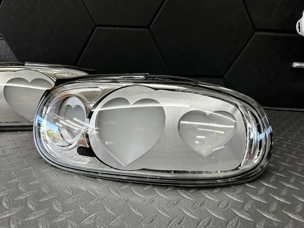 NTXGlow CLEAR Diffused Heart Tail Lights (1990-1997 Na Mazda Miata)
