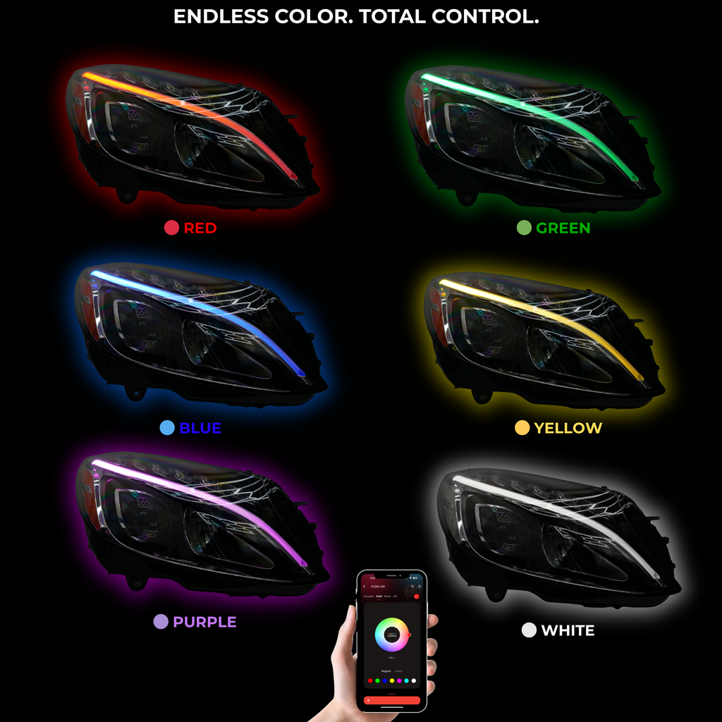 Mercedes Benz C-Class RGBW Multicolor DRL Boards (2015-2023)